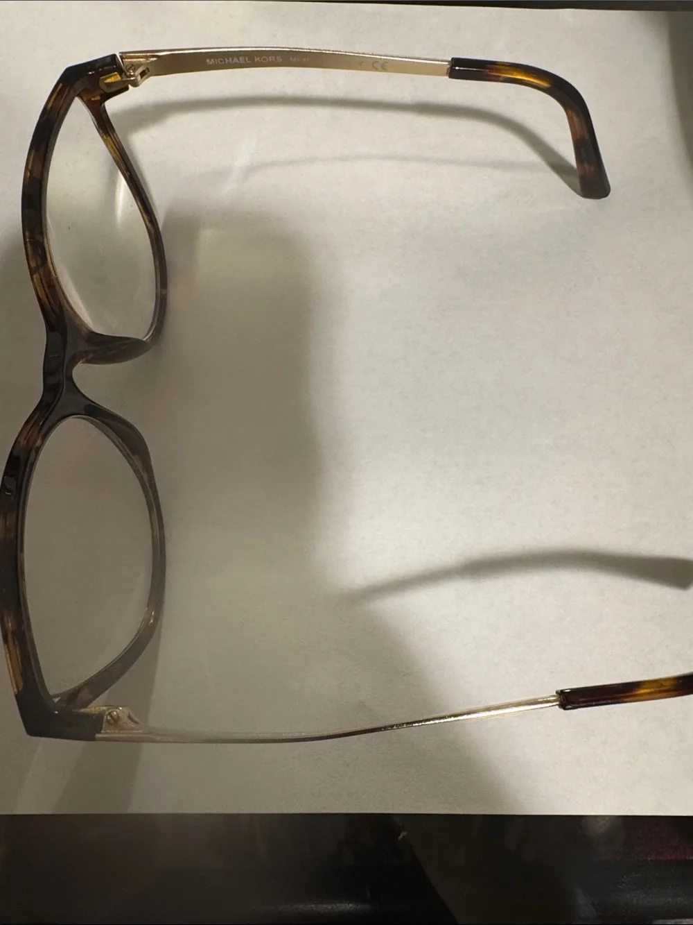 Michael Kors Tortoiseshell Cat Eye Glasses with Gold Temples